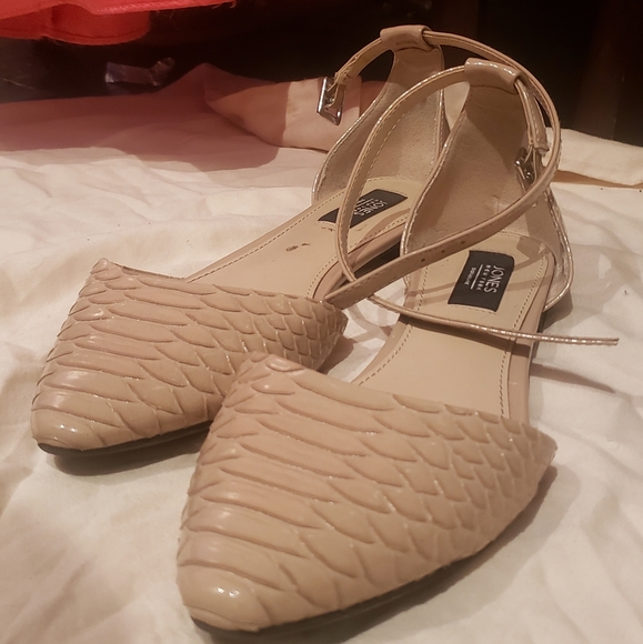 COPY - Snake Skin Ankle Strap Flats - Picture 2 of 6